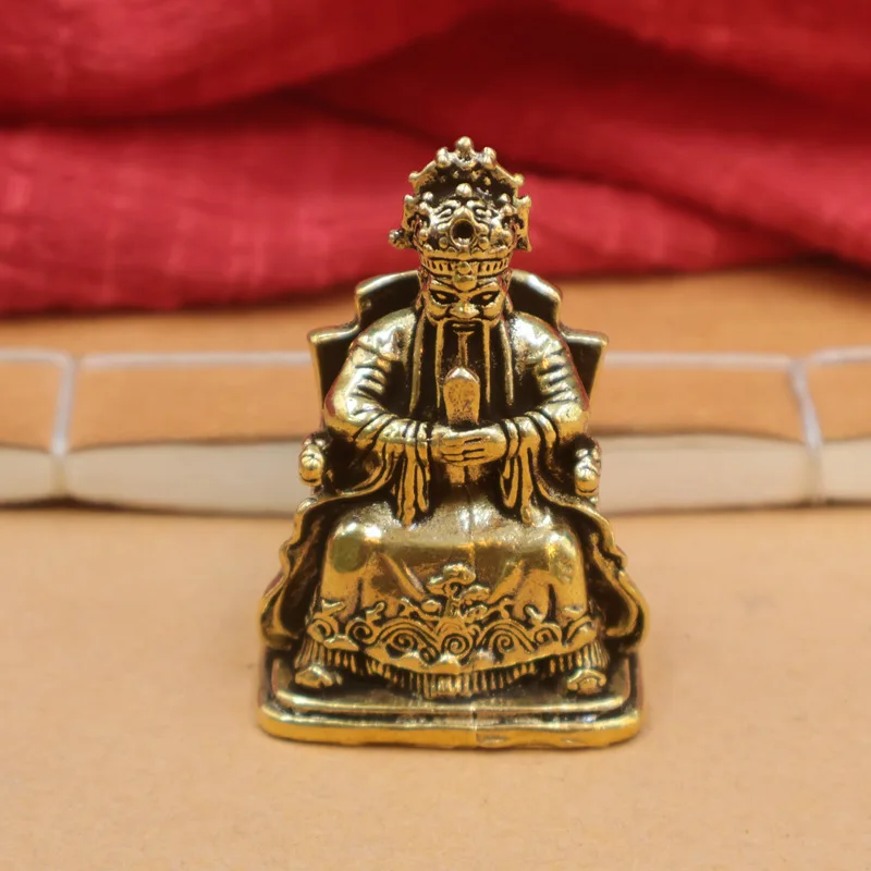 النحاس التنين Wuye إله الثروة بوذا زخرفة المنزل العبادة Wutai جبل قوانغجي التنين الملك إله الثروة تمثال