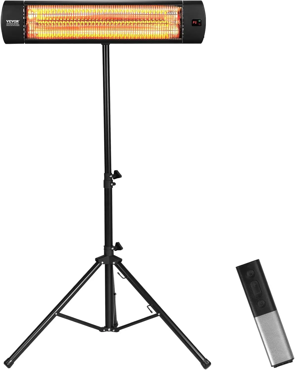 

Infrared Heater, 1500W Remote Control Electric Space Heater, LED Screen Patio Heater w/ 3 Speeds & Timer