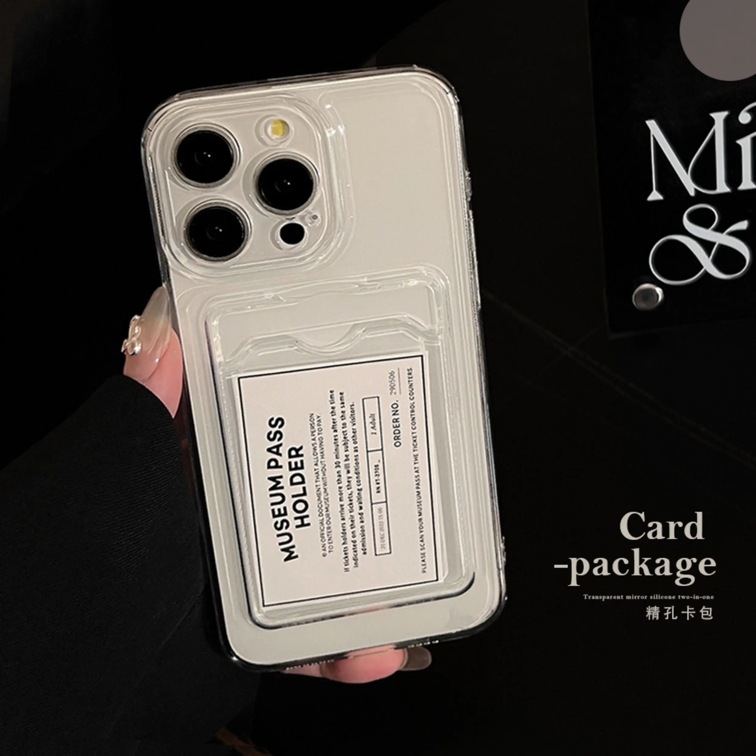 محفظة حامل بطاقة واضح لينة آيفون 17 11 13 12 14 15 16 برو ماكس 17 برو حالات فتحات بطاقة شفافة الوفير الغطاء الخلفي