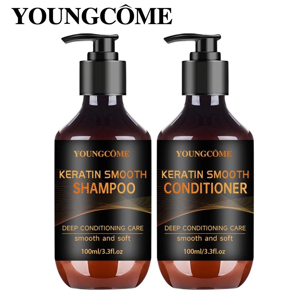 ﻿ Champú acondicionador conjunto para el cuidado del cabello colágeno queratina tratamiento del cabello reparación profunda Control de aceite Kit anticaspa