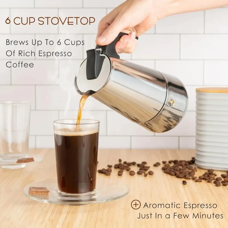 

Mocha concentrated hand brewed coffee pot made of stainless steel, a portable household appliance for brewing coffee