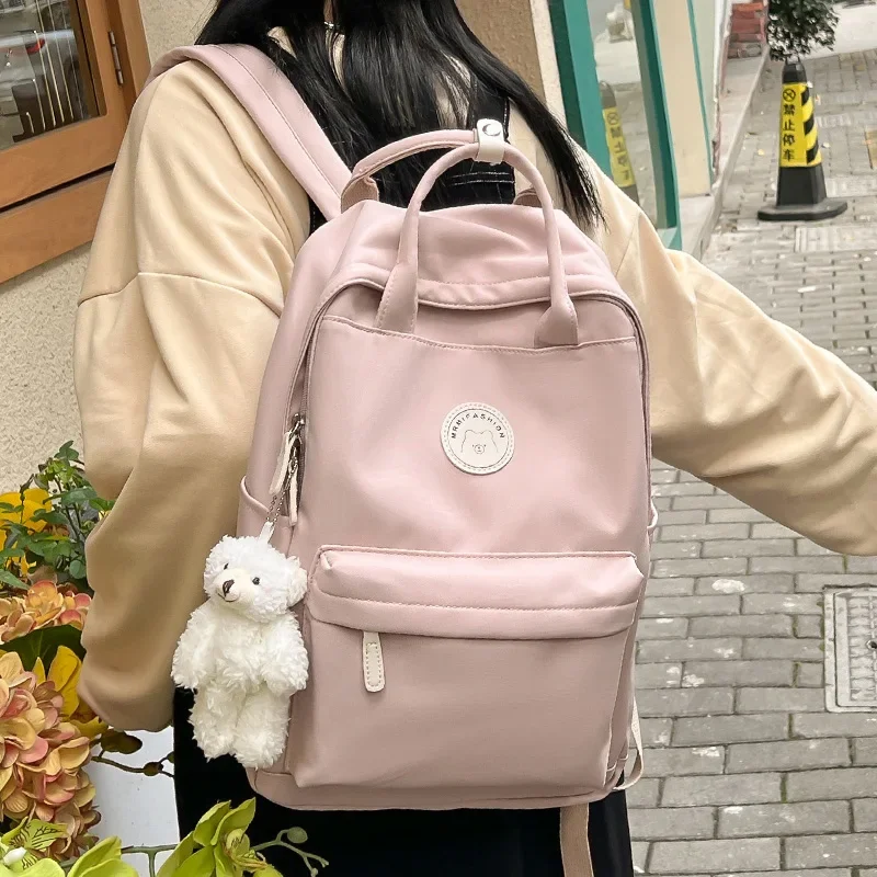 Cool Student Female Fashion Backpack Waterproof Cute Women School Bag Lady Laptop White Book Kawaii Girl College Backpack Travel