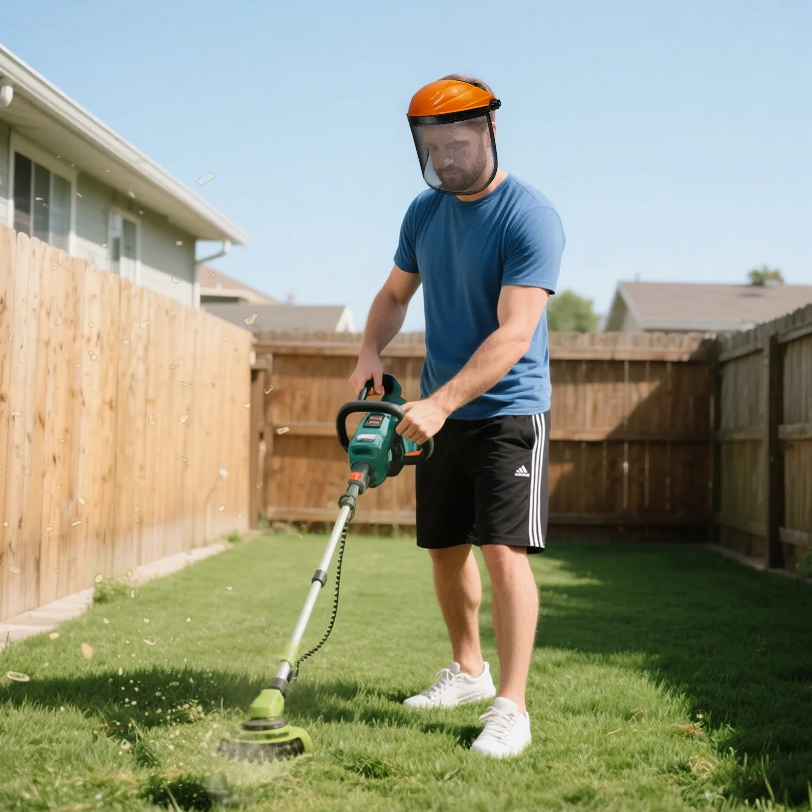 

Garden Grass Trimmer Full Face Safety Helmet Hat Portable Mesh Protective Mask Gardening Weed Wacker Protection Accessories Hat