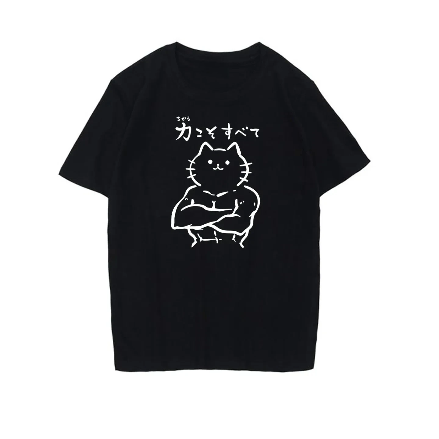 Fitness  Series Cute Women's Clothing Short Sleeve Breathable Round Neck T-Shirt Casual Summer Muscle Fitness Cat Sale Clothing