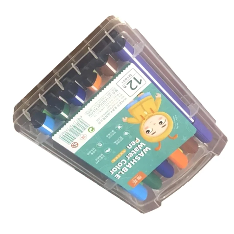 L53A-12-компонентный умный детский художественный набор: 6 кистей и набор цветных карандашей для рисования роботов