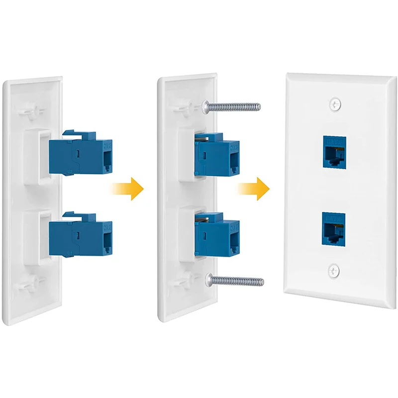 

L72A-4-Pack 1-портовая настенная панель Ethernet, линейные лицевые панели RJ45 Cat6 «мама-мама», 1 порт