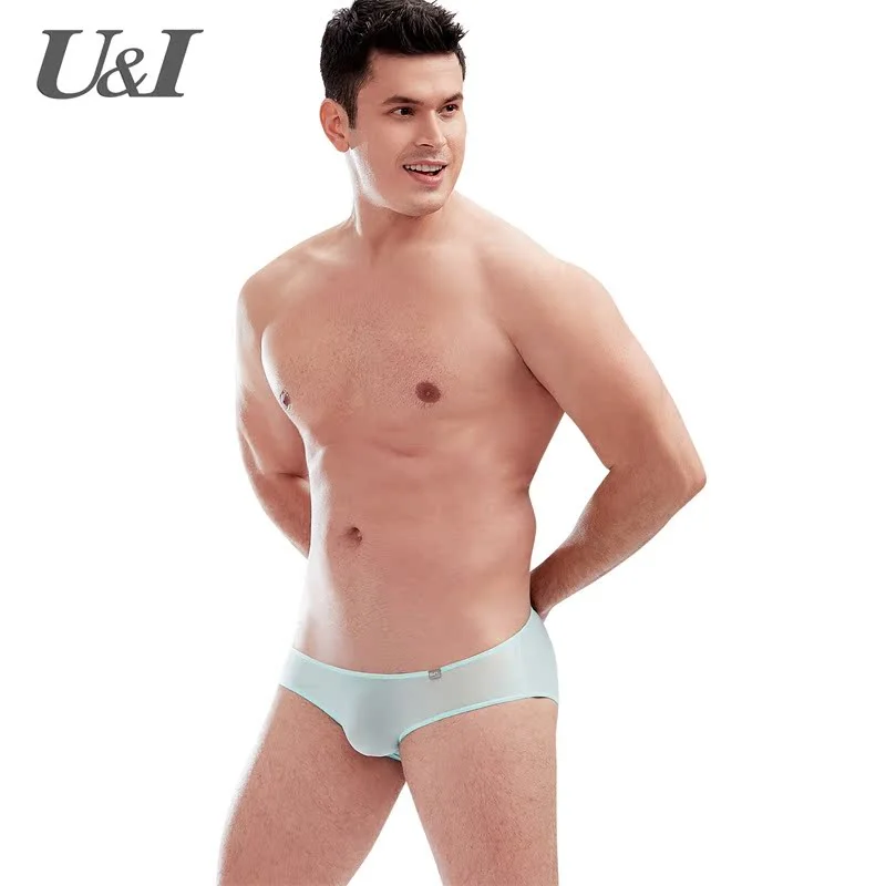 U＆I briefs for men, ultra-thin, high-elastic nylon, slightly transparent, sexy, one-piece, seamless, full-hip coverage