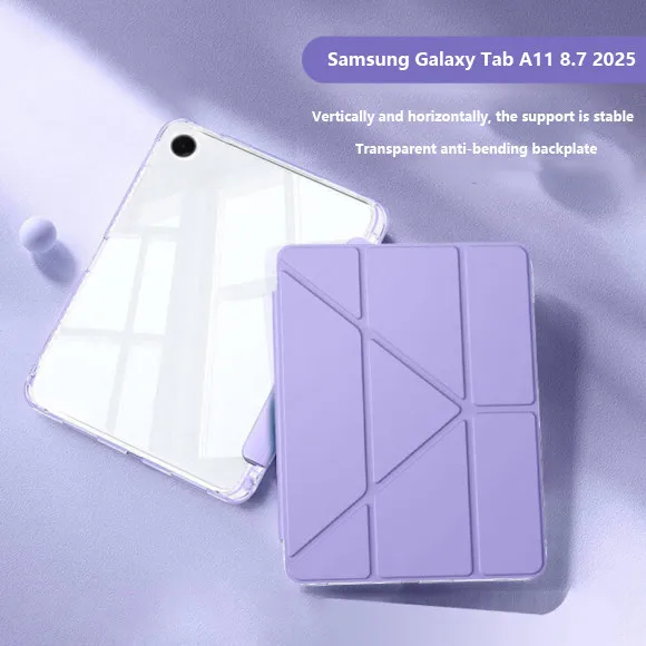 

Акриловый жесткий чехол для Samsung Galaxy Tab A11 8,7 дюйма 2025 A11Plus S10 FE S9 A8 A9 S6 Lite Y-образный кожаный чехол со слотом для ручки
