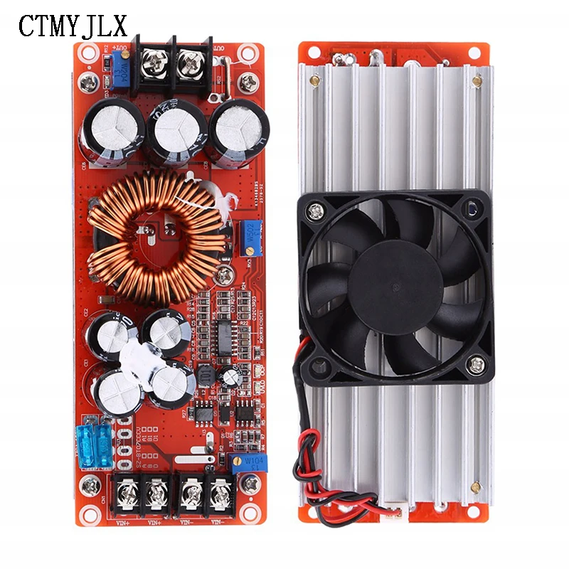 1200W 20A DC-DC Converter Boost Step-up Power Supply Module IN 8-60V OUT 12-83V With Heat Sink 12V to 24V 48V Boost Converter