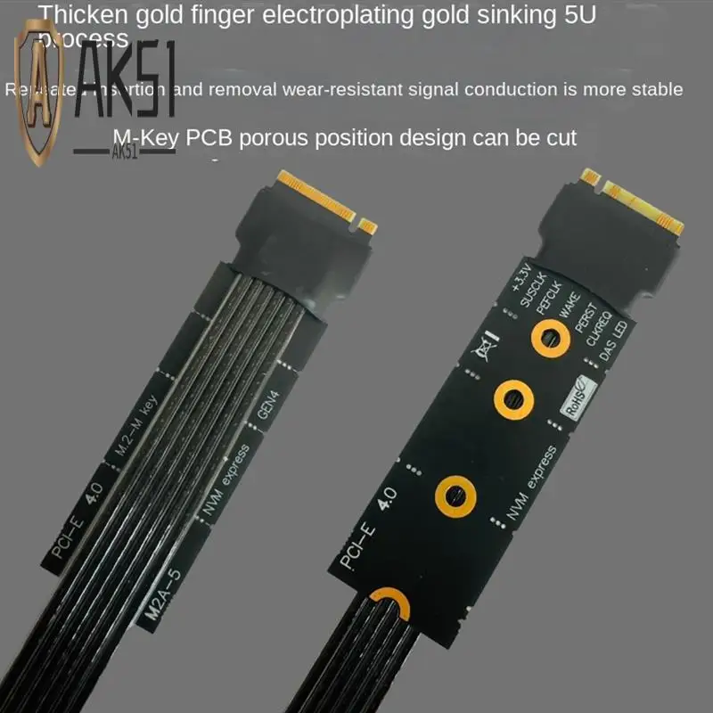 

AK51-M.2 To PCIE X16 Multi-Functional Convenient VGA Adapter Cable For SSD M.2 Nvme Gen4 To PCIE 4.0 X4ES