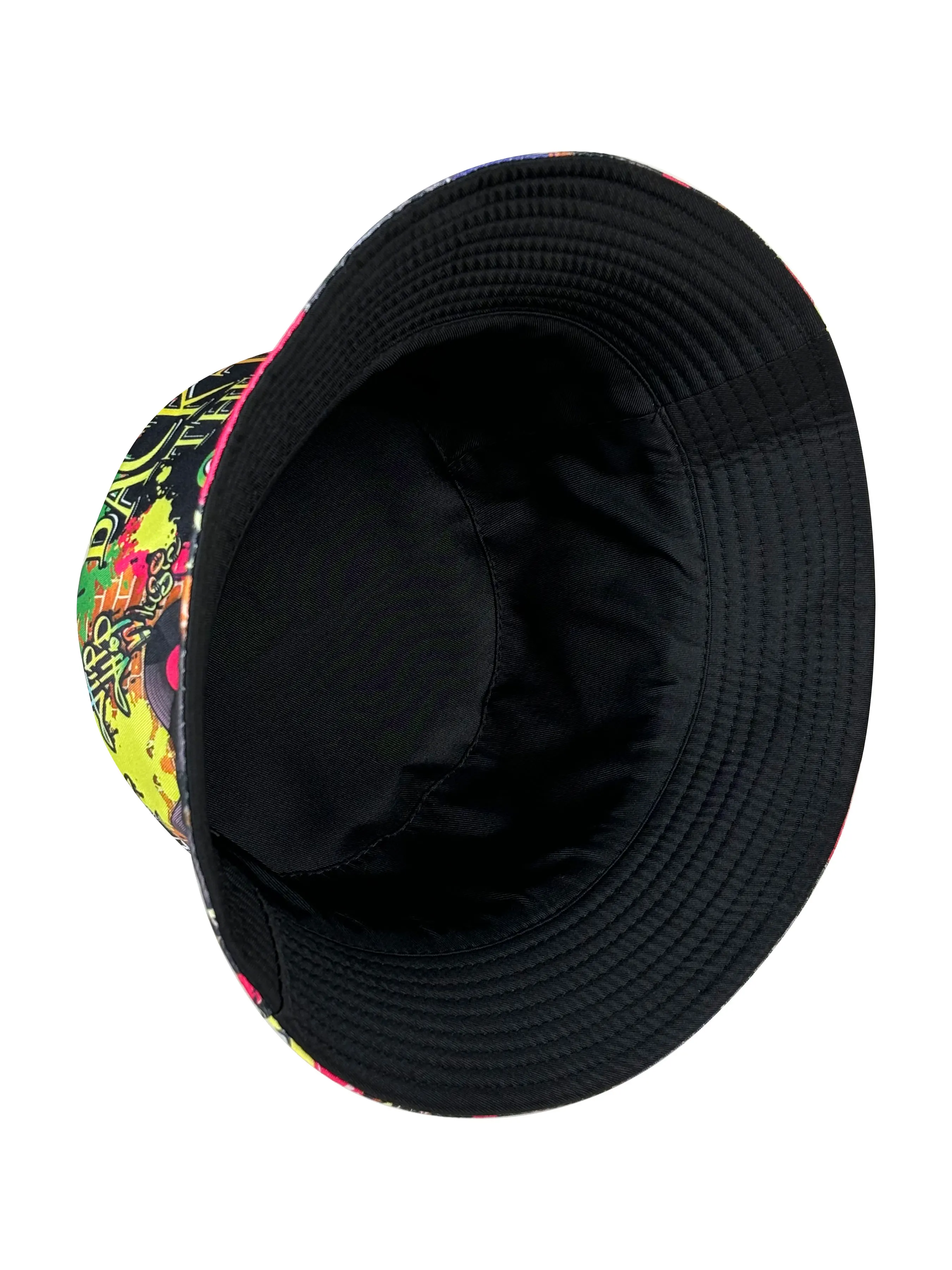 Modischer Retro-Graffiti 80er 90er Bucket Hat für Männer und Frauen, Lustiger Sommer-Frühling-Strand-Anglerhut, Packbarer Outdoor-Sonnenhut – Detail 7