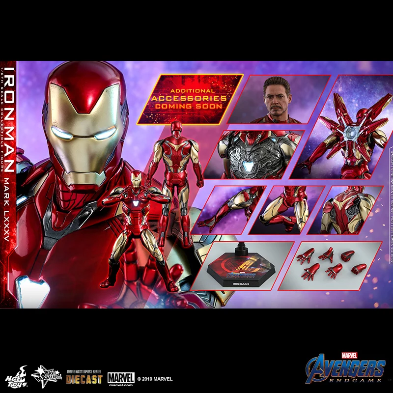 

Original New Hot Toys Marvel Avengers Alloy Iron Man Mk85 1/6 Anime Action Figure Collection Head Engraving Toys Model Gifts