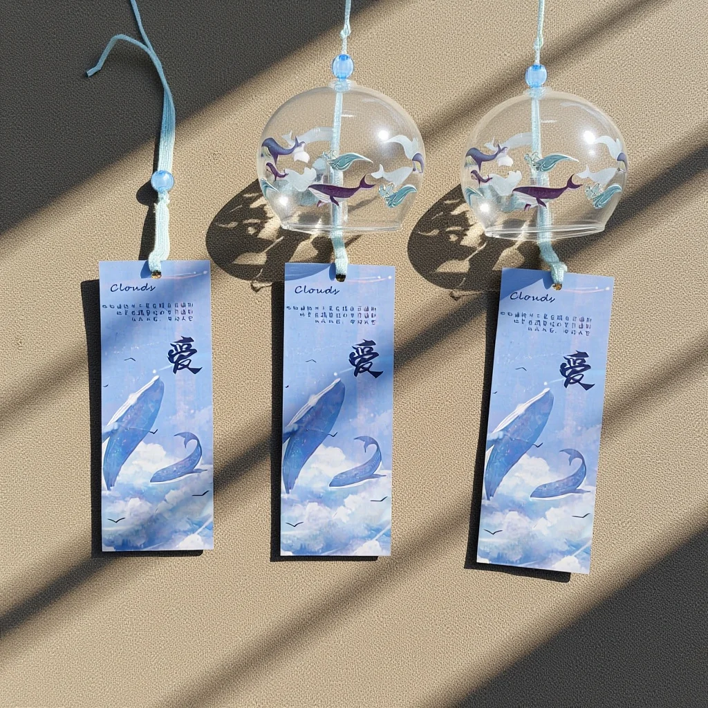 

1Pcs Creative Glass Wind Bell Decorative Pendant Japanese Windchime Indoor Outdoor Use Glass Wind Chime Garden Adornment