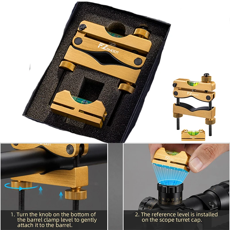 

EZshoot Scope Leveling Kit Magnetic Universal Leveling Tool Precision Leveling Bubble Clips for Equipment Repair and Maintenance