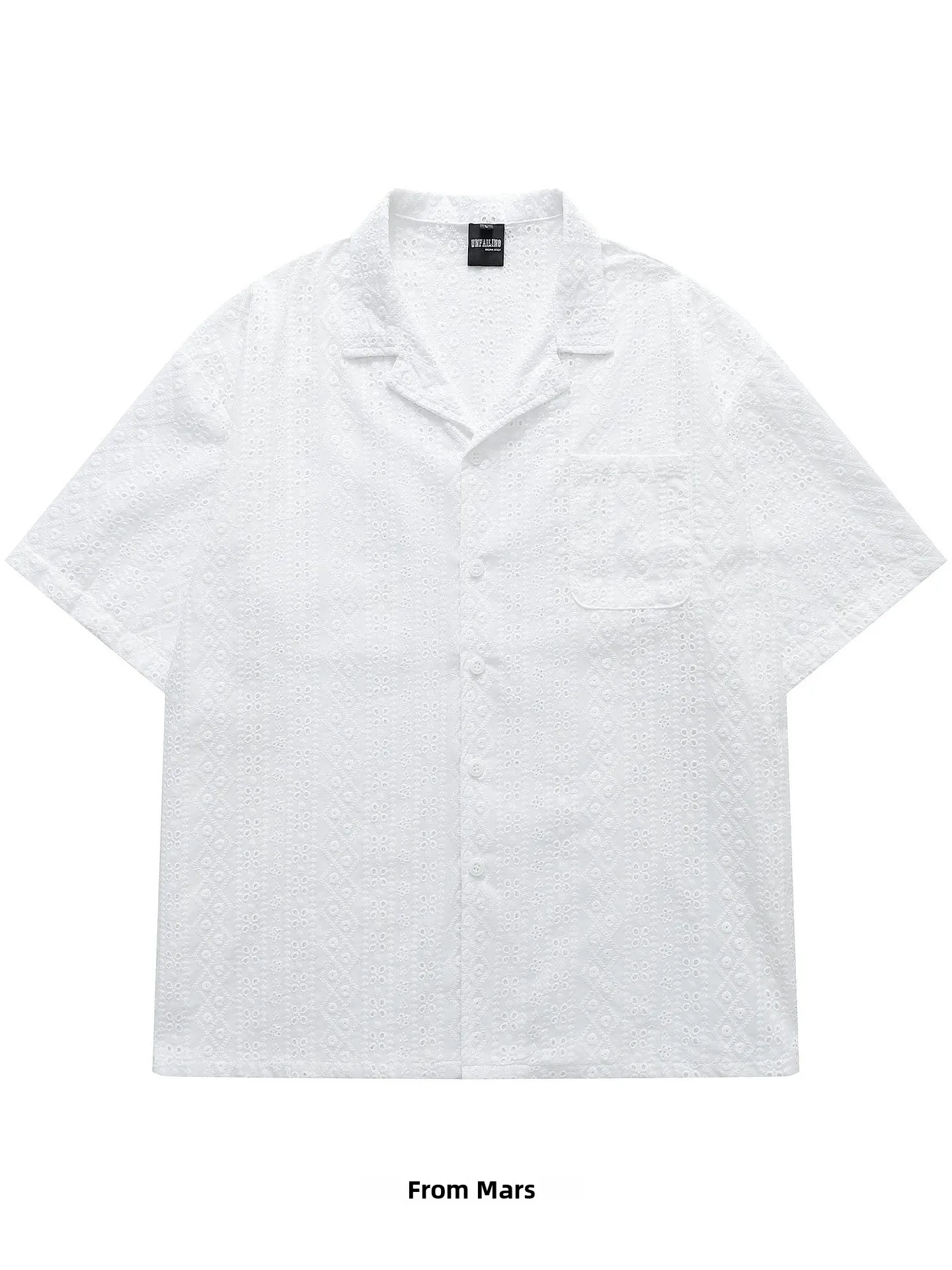 chemise-brodee-blanche-a-manches-courtes-couleur-unie-d'origine-chinoise-tendance-et-decontractee-pour-la-saison-estivale