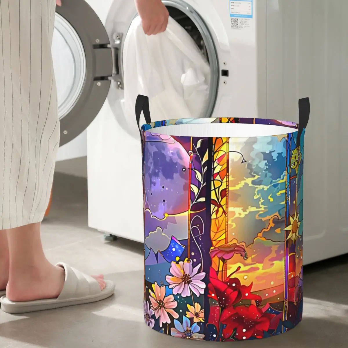 

Laundry Collector Trendy Sun Moon Boho Cosmos Astrology Laundry Basket Home Organizer Children Washing Basket Home Organizer