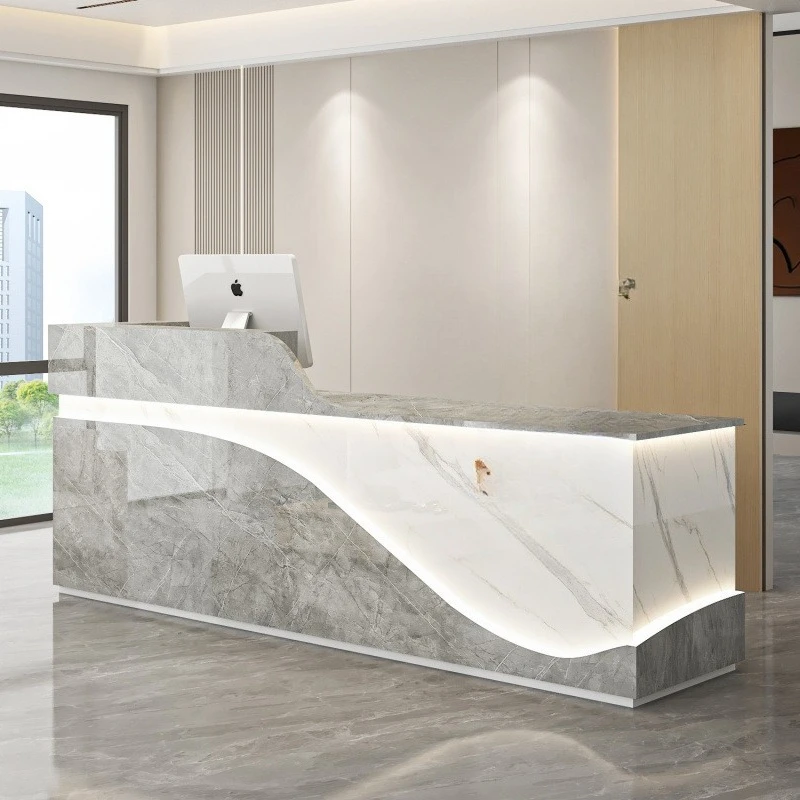 Company front desk reception counter welcome modern