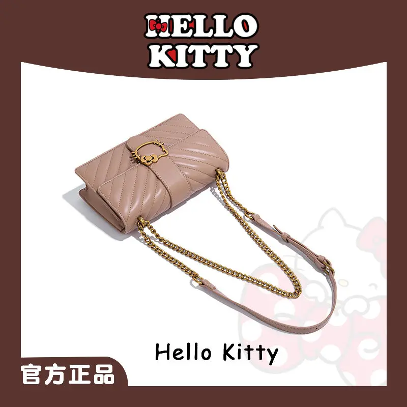 Sanrio Hello Kitty Women Crossbody Bag Cartoon Luxury Handbag Shoulder Bags Brand Sequined Tassel Clutch Small Bag Purse Party