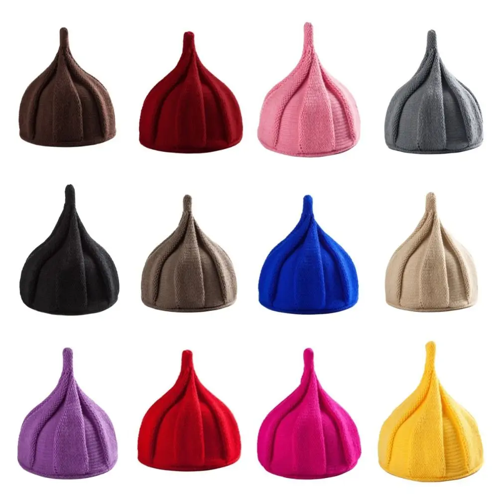 Casual Spire Knitted Beanie Hat Twist Korean Style Nipple Hat Warm Soft Pullover Hat Outdoor 6