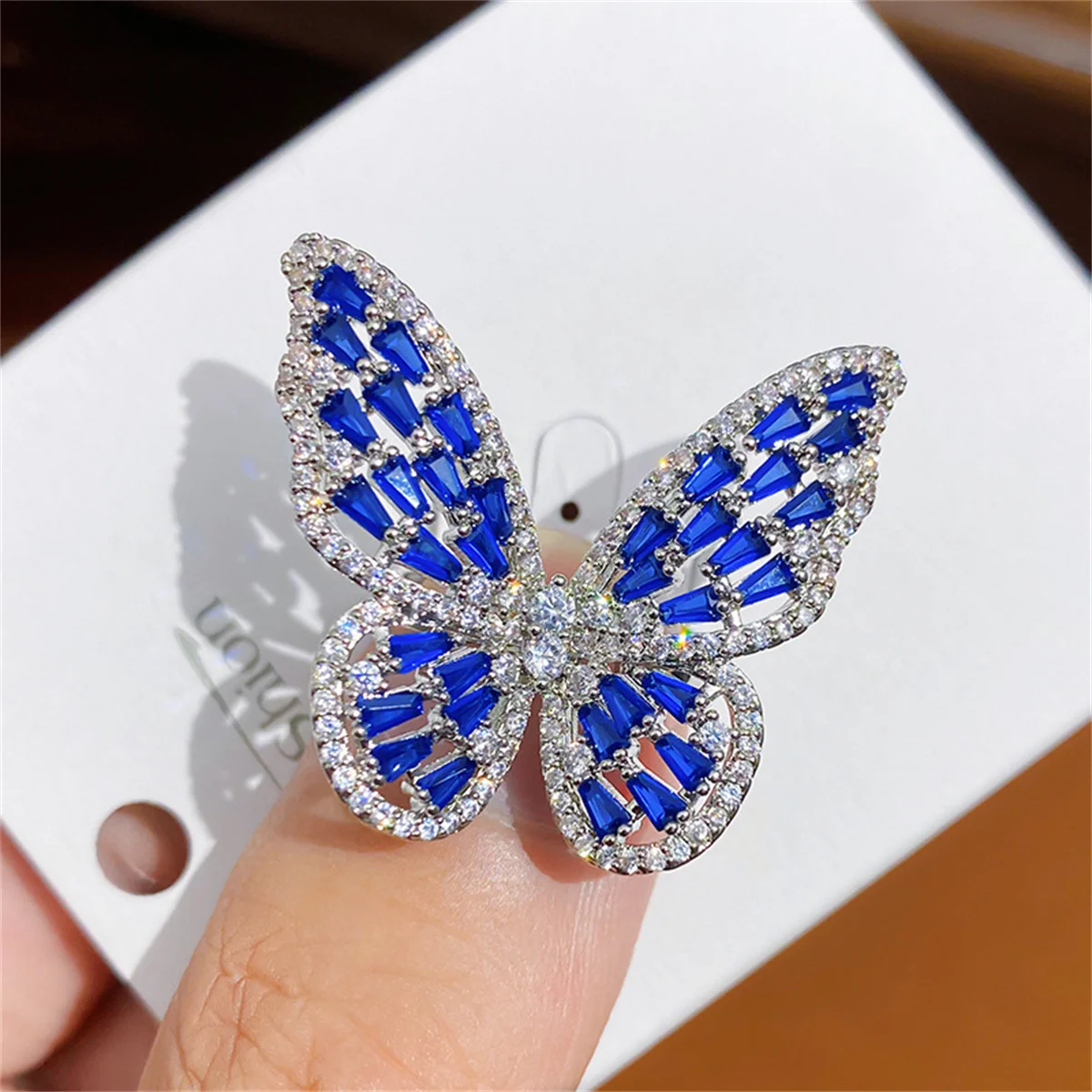 New Sight New Fashion Brand Jewelry Zirconia Butterfly Engagement Rings for Women Gift Adjustable Y2k Open Wedding Rings