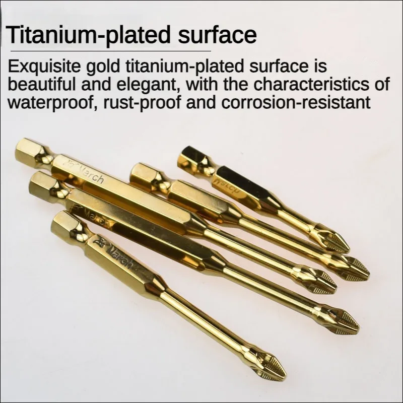 Imagem -05 - Antiderrapante Resistente ao Desgaste Chave de Fenda Bits Grupo Forte Magnético Alta Dureza Super Longo Cruz-cabeça Cabeças de Lote Brocas Elétricas