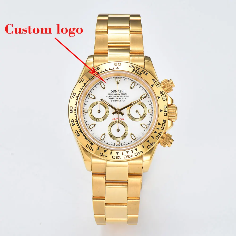 40MM quartz watch 316L stainless steel wear-resistant coating crystal 50 meters waterproof case luminous watch