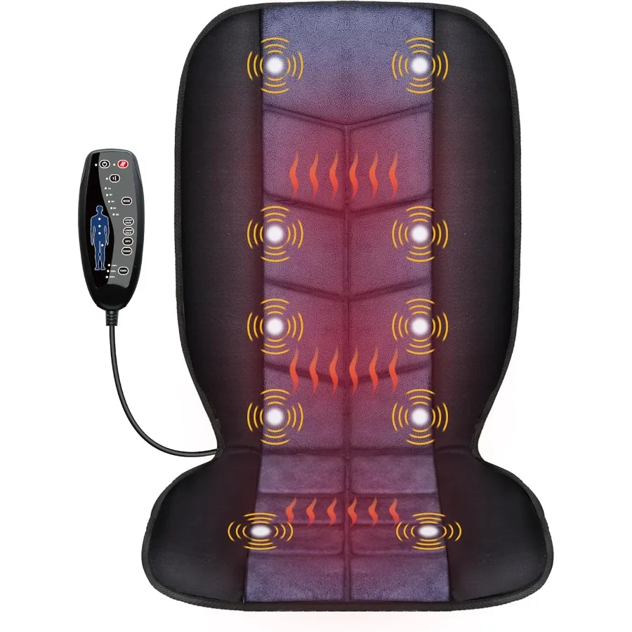 

Massage Chair PadBack Massager with Heat Massage Seat Cushion with 10 Vibration Motors 30-60-90 Minutes Heating Options Chair M