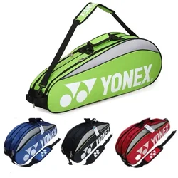 YONEX-Bolsa de bádminton para hombre o mujer, bolsa deportiva con compartimento para zapatos, para 3 raquetas, 9332