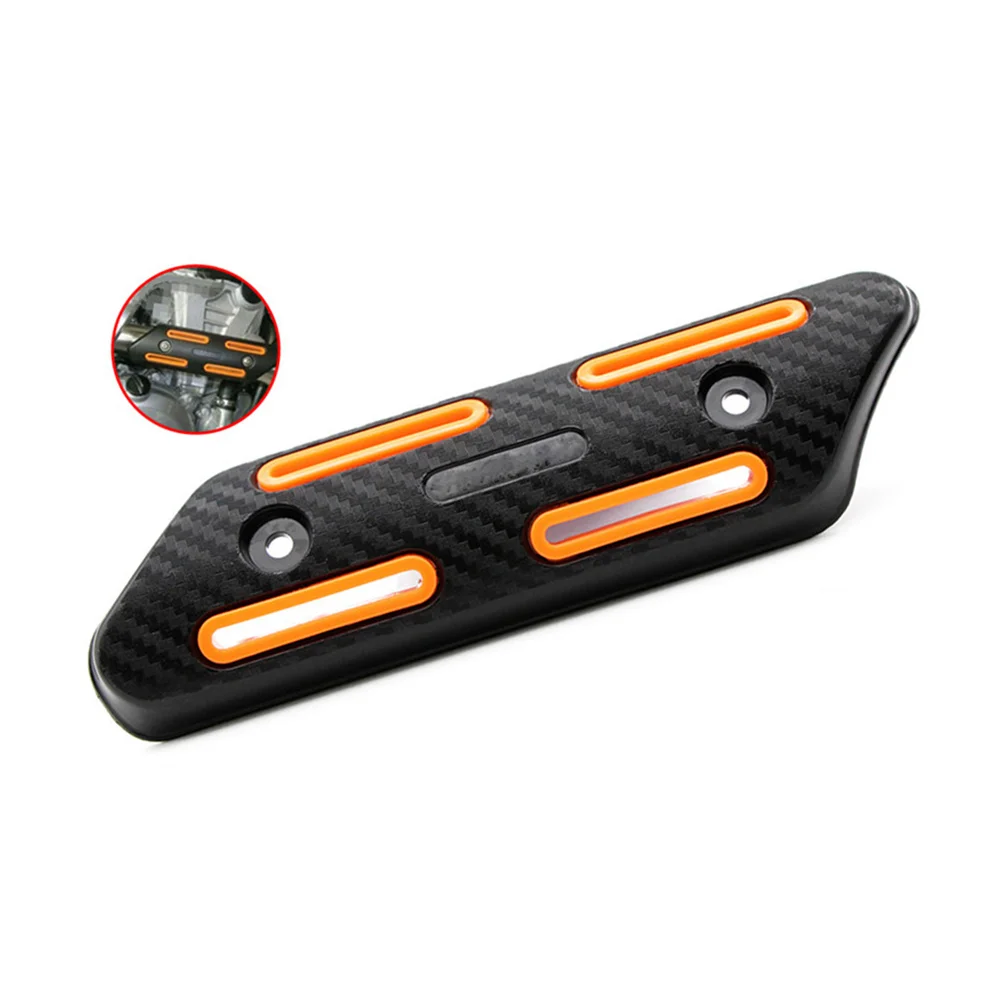 

Dirt Bike Muffler Exhaust Heat Shield Motorcycle Hollowed Heat Insulation Cover Motorcycle Modification (Orange)