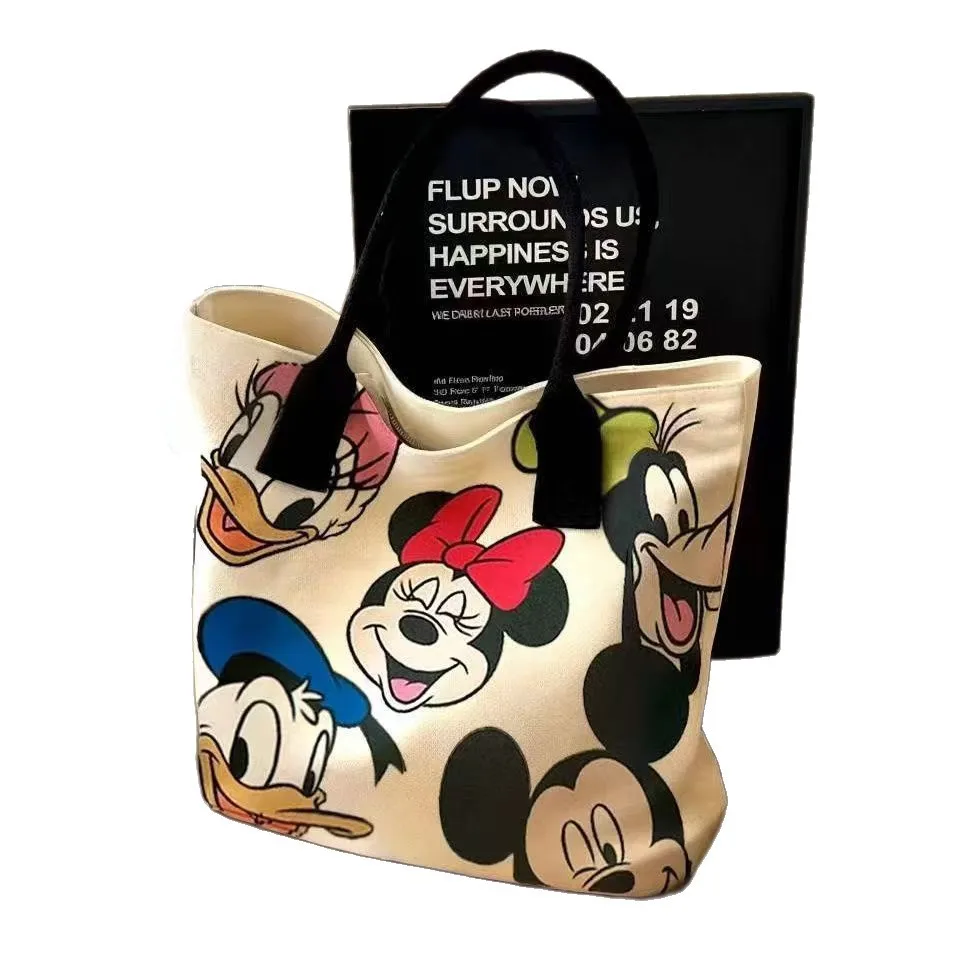 Tas Tote Kanvas Baru Disney 2025 - Tas Bahu Kartun Kapasitas Besar untuk Wanita, Lucu & Praktis