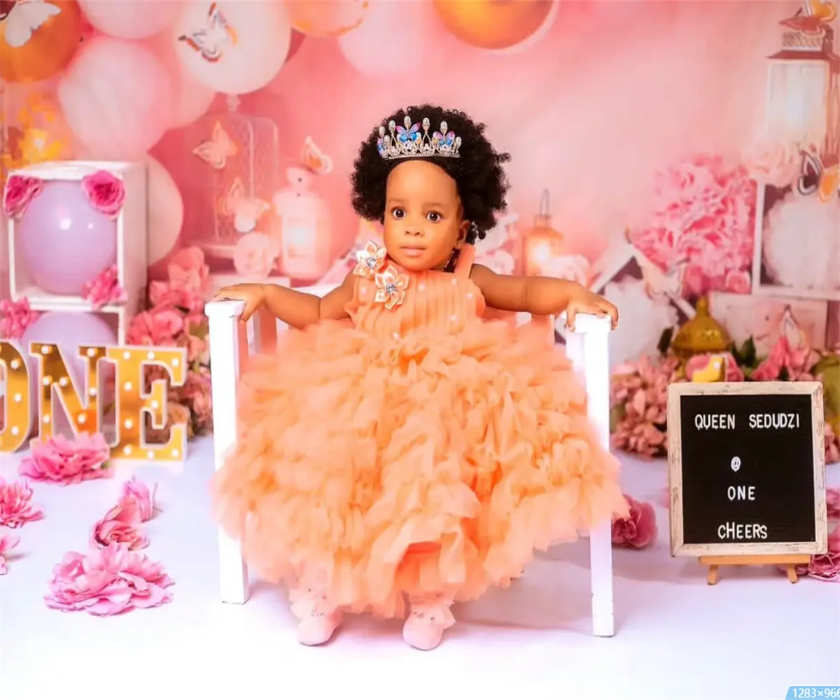 Vestido de niña de flores para fiesta de boda, vestido de tul para niña, fiesta de cumpleaños, primera comunión, rosa, caliente