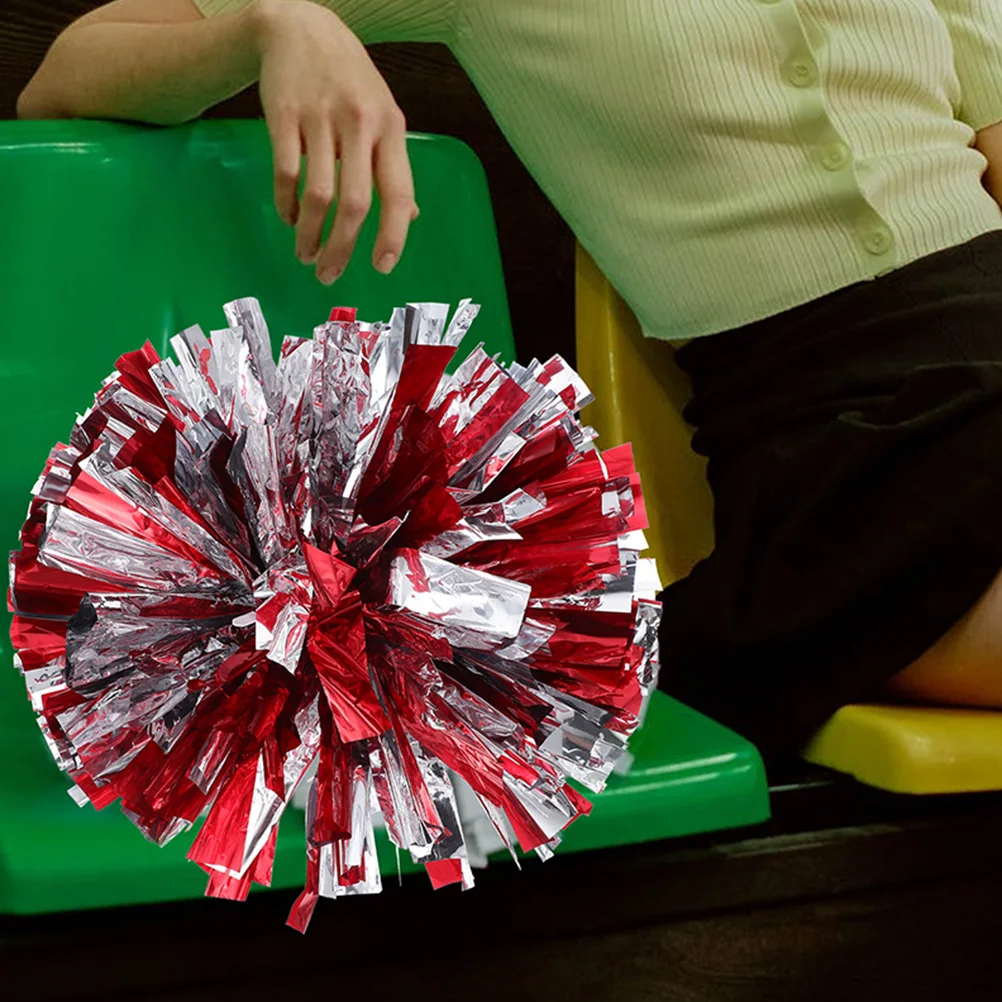 

3Pcs 30cm Silver Aerobics Flower Ball Pom Poms Cheerleading Delicate Cheerleader Prop Compact Prop Cheering Sports