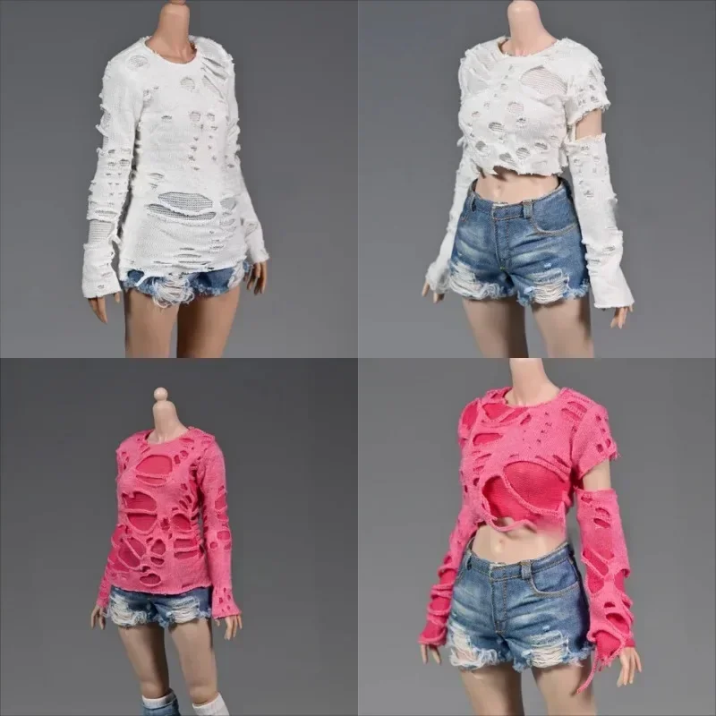 In Stock 1/6 Scale Female Waste Soil Wind T-shirt Soldier Clothing for 12inch Action Figure Doll Scene Accessory DIY