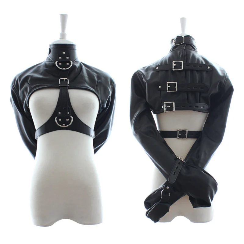 Bondage Women PU Leather Body Harness Cupless Straight Jacket Adult Costume BDSM Sexy Shop Atacado Harness Woman Accessories