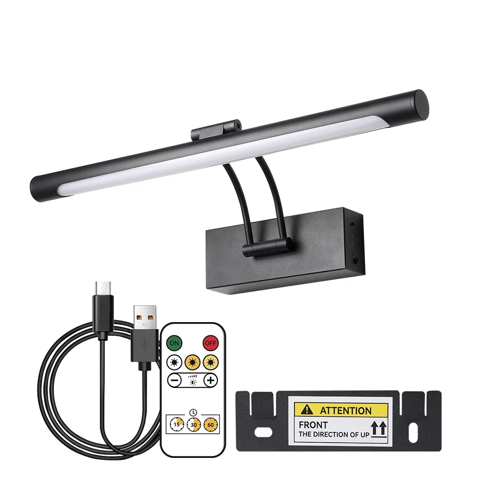 Настенный светильник с изображением 4000 мАч, светодиодный беспроводной настенный светильник, трехцветный, с регулируемой яркостью, с дистанционным художественным дисплеем, перезаряжаемый на батарейках