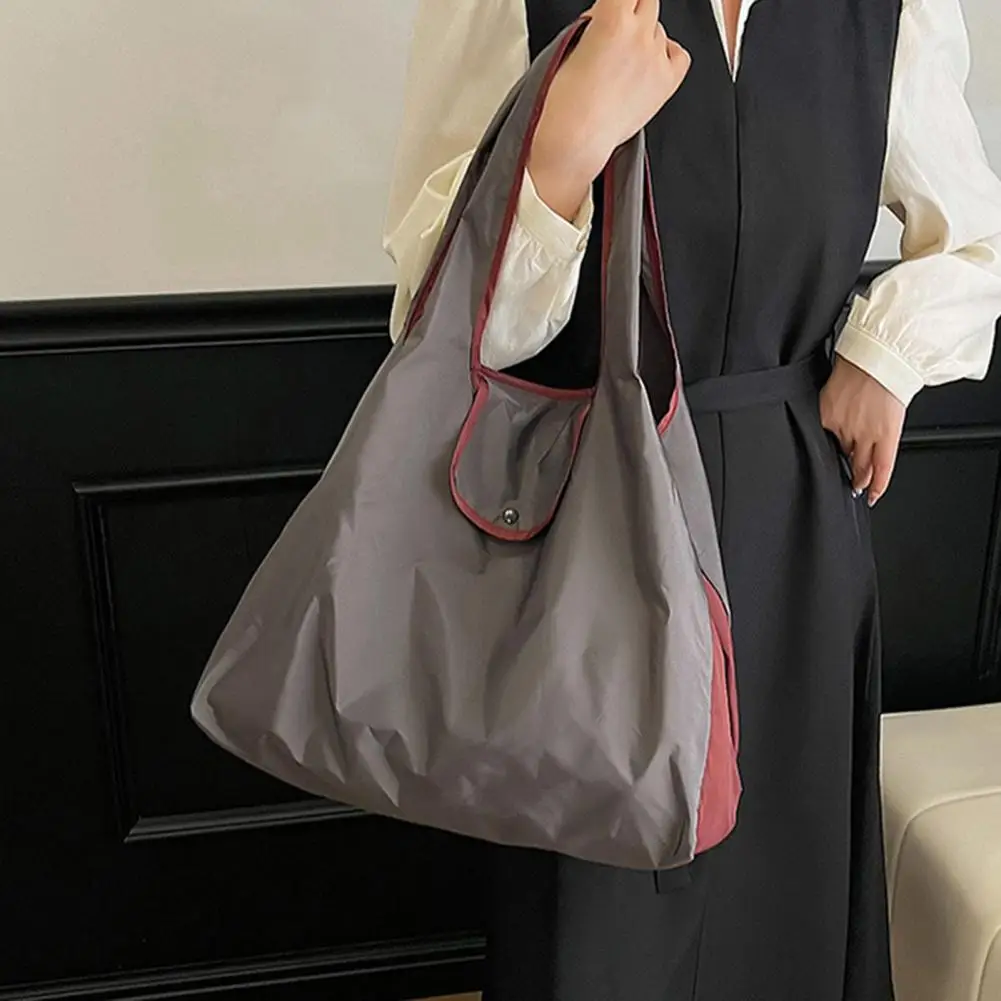 Durable Polyester Shopping Bags Capacity Foldable Shopping Bag Lightweight Reusable Grocery Tote Water-resistant for Travel