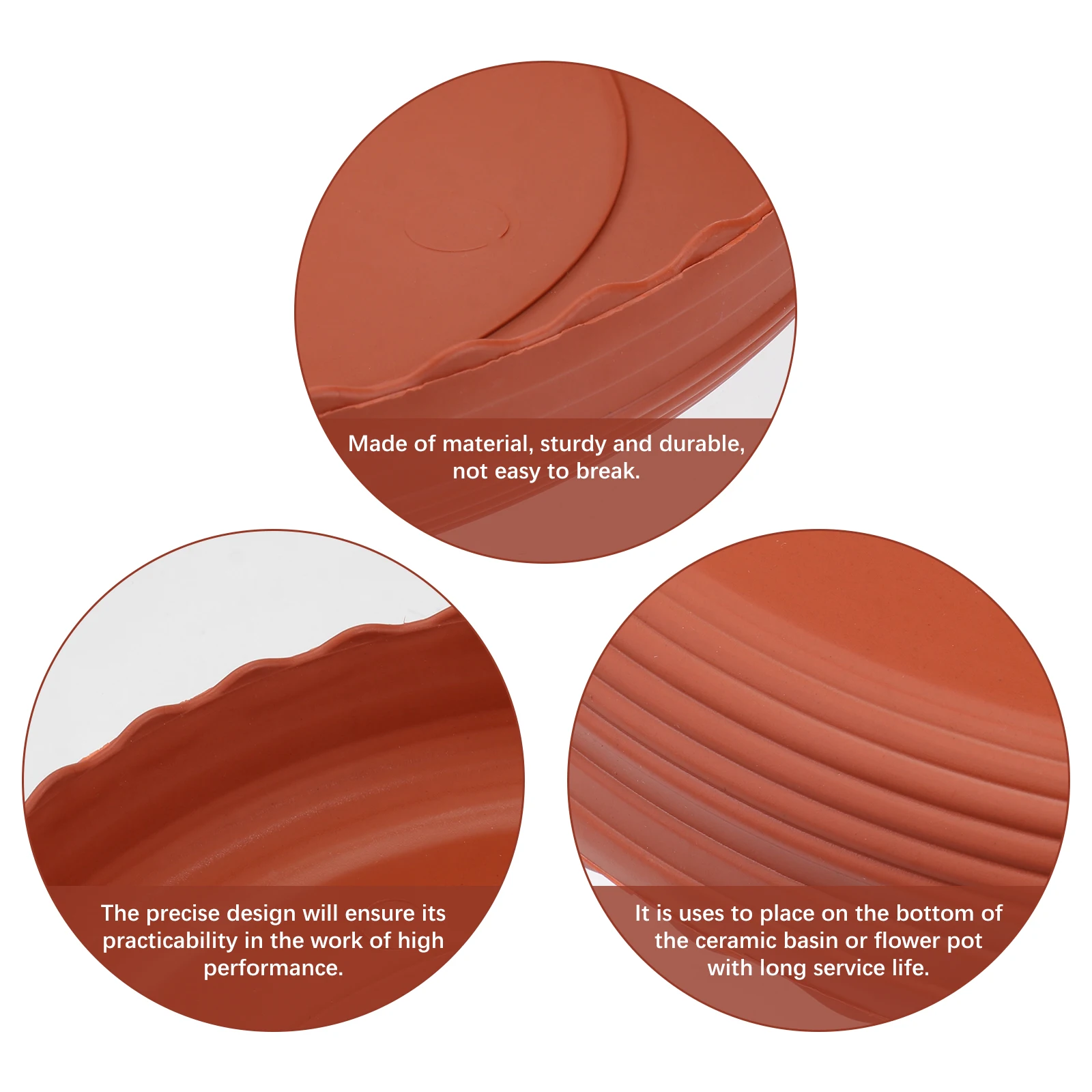 

5pcs Round Plant Pot Resin Drip Tray Flat Bottom Anti-Slip For Succulents Flower Pots 2-3 Gallons Chocolate Color Bonsai Tray