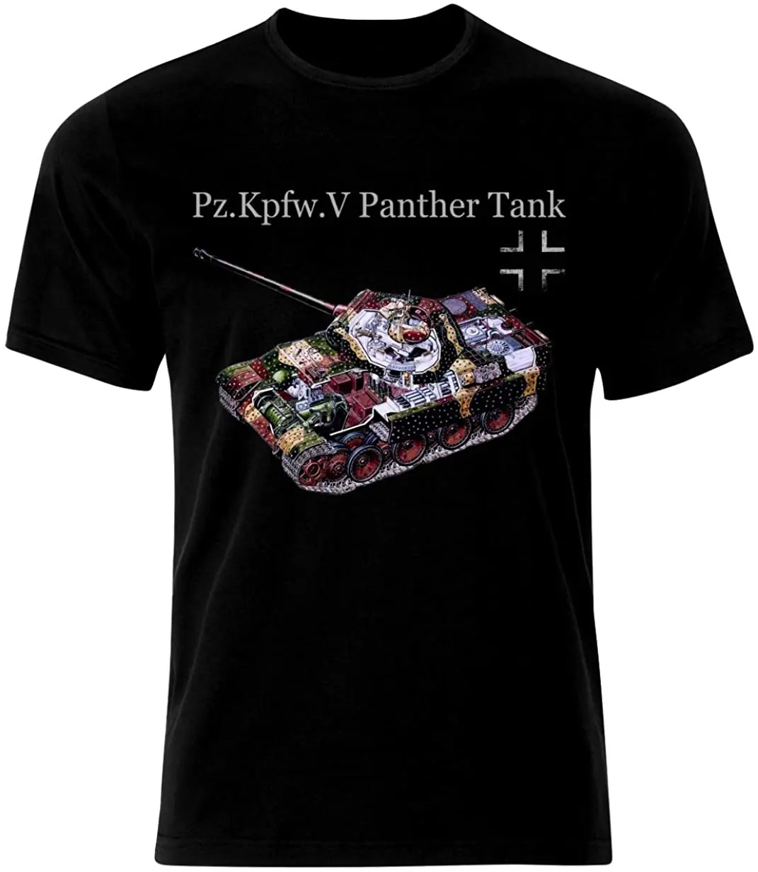 PzKpfw 5 Panther Tank Panzer Armure  T-Shirt Summer Cotton O-Neck Short Sleeve Men's T Shirt New Size S-3XL