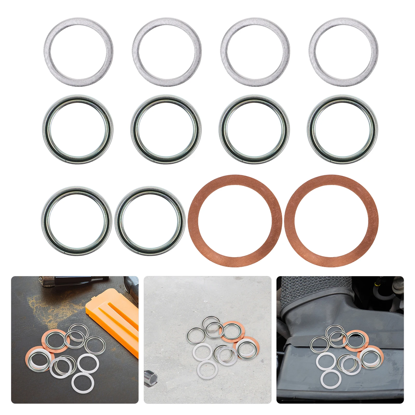 

12PCS Transmission Oil Drain Gasket Differential Gear Seal Cover Washer Rear Service Leak Prevention Wide