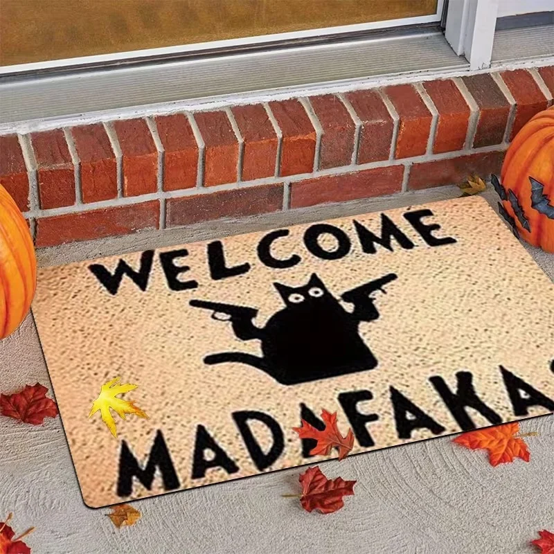 Happy Halloween Floor Mat Ghost Indoor and Outdoor Home Decor Front Porch Carpet Witch Hat Infusion Carpet Gift Entrance