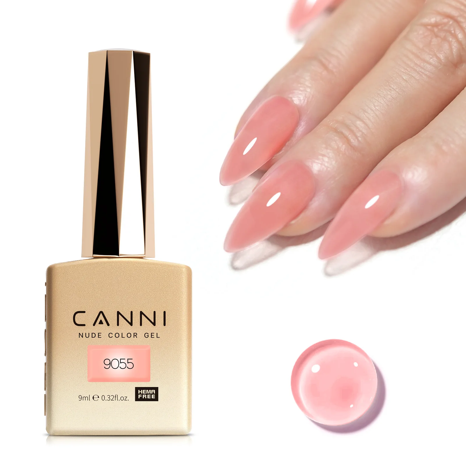 CANNI Jelly Color Gel-Nagellack, kein TPO, durchscheinendes Gel, glatte Konsistenz, Soak Off UV-LED, semi-permanenter Gel-Rundpinsel, 9 ml – Detail 6