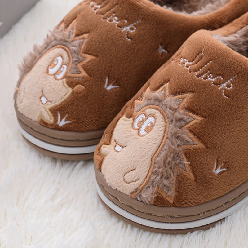 New Toddler Boy Slippers Winter Shoes Kid Casual Home Wear Baby Warm Anti-slip Loafers Cartoon Hedgehogs Children House Footwear