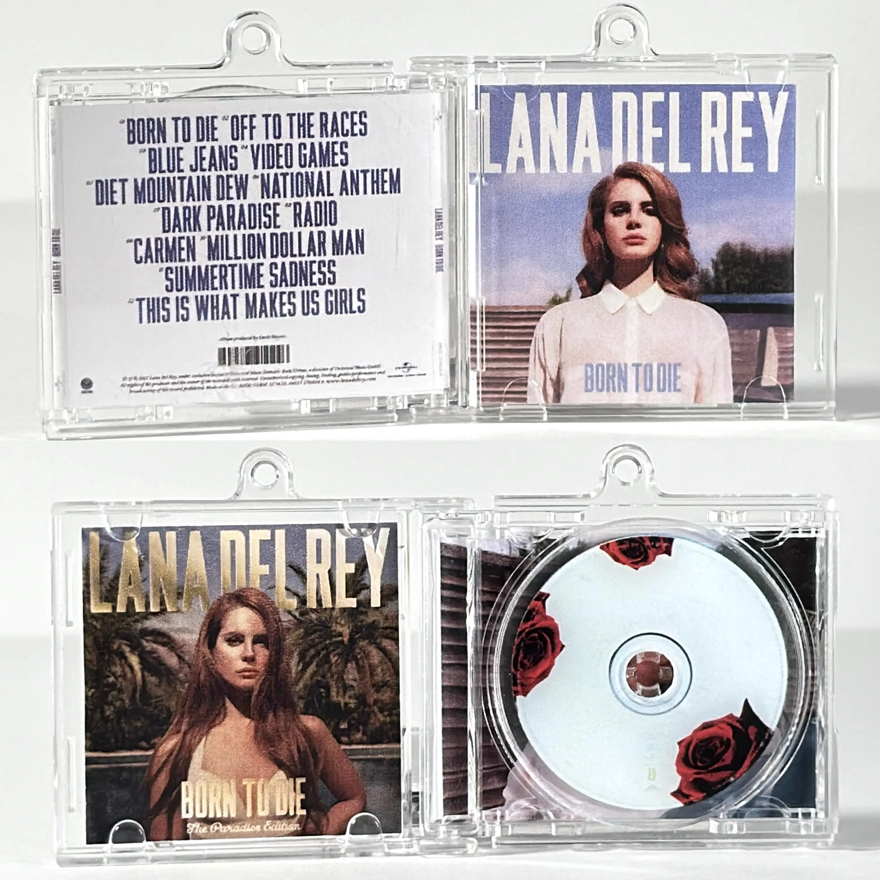 Lana Del Rey NFC Keychain Play Songs Born to Die Album MINI Music Keyring Cosplay CD Necklace DIY Acrylic Pendant Accessories