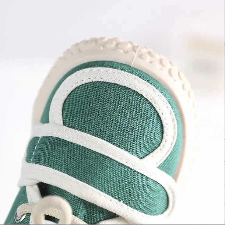 Kids Shoes For Girl 2024 Autumn New Baby Canvas Shoes Girls Casual Soft Bottom Non-slip Boys Toddler Hook And Loop School Shoes