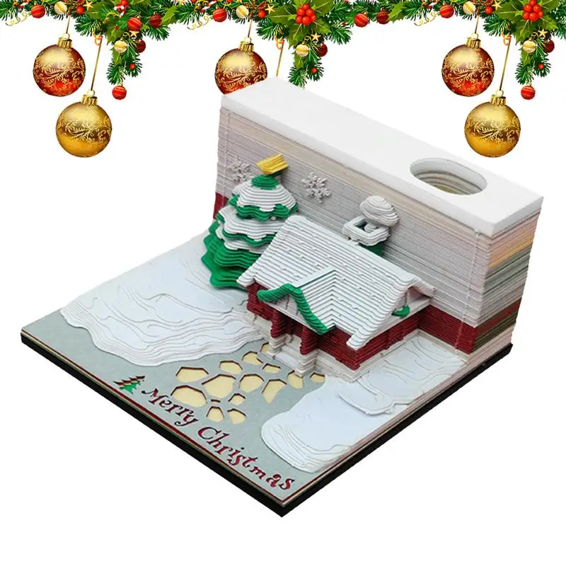 

3D Memo Pads Paper Art Paper Carving Art 3D Note Pad Sculpture Tear Off Paper Collectible Stationery Desktop Paper Carving