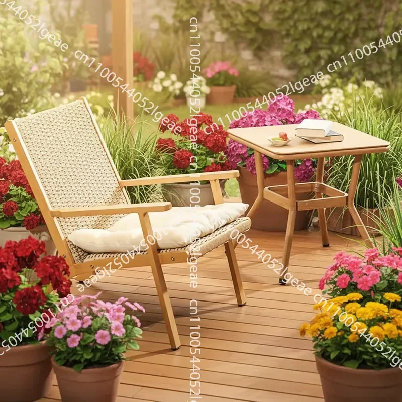 Garden Lounge Chair, Aluminum Frame, Weatherproof, Suitable for Garden Relaxation