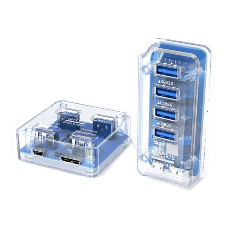 USB3.0 Splitter 4-Port USB Hub Transparent to Four Computer Multifunctional Dropship