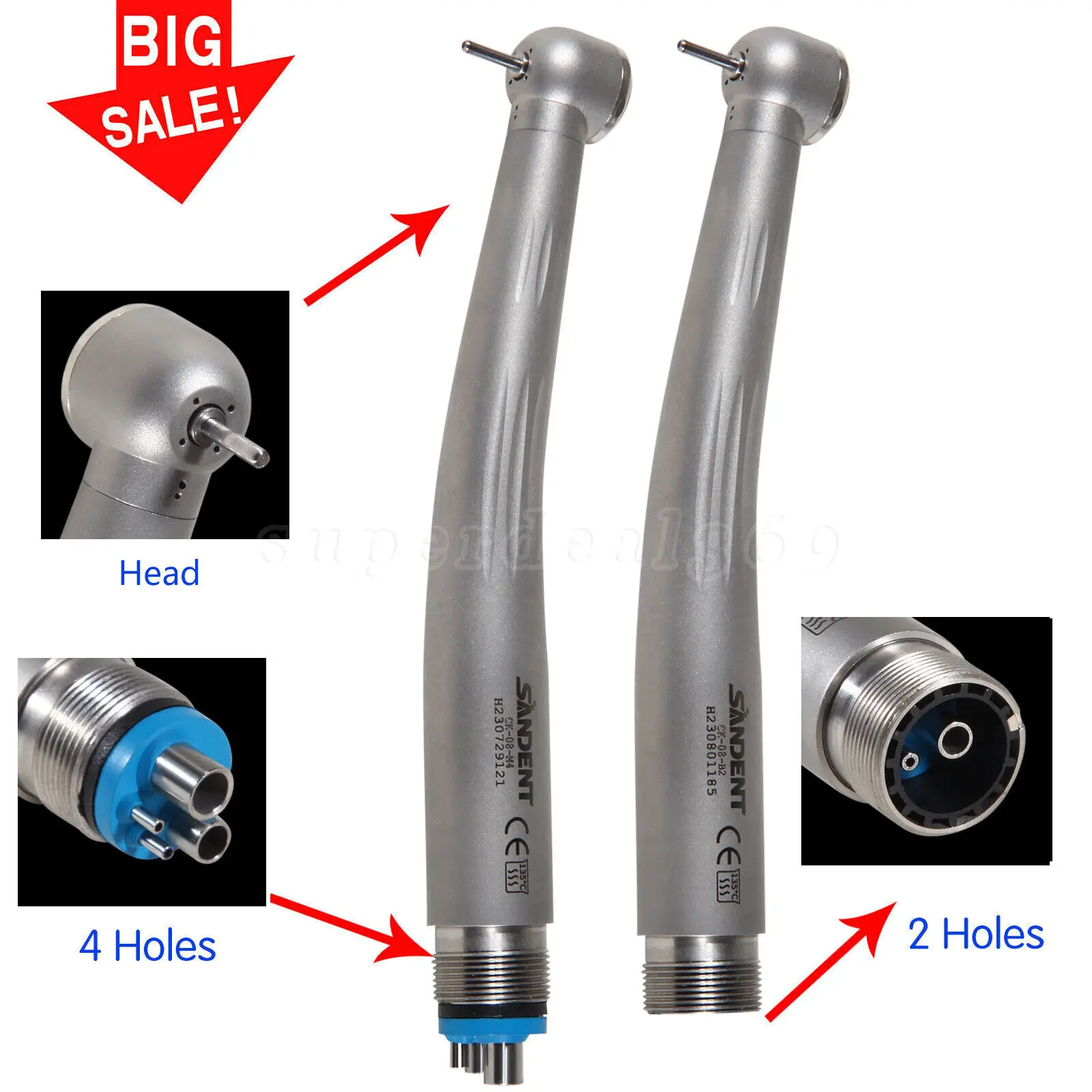 NSK Style Dental Pana Max Push Button Standard Head Ceramic Bearings Turbine High Speed Handpiece Spray 2/4Hole