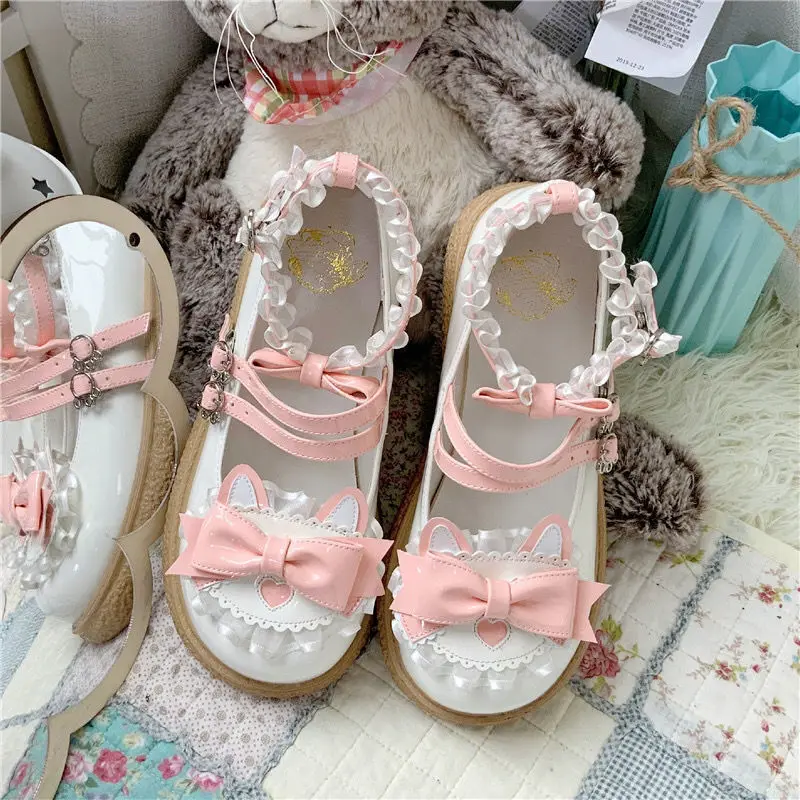 2026 New Autumn Lolita Shoes Bow Cute Soft Girl Wild College Style JK Uniform Round Head Small Leather Shoes Kawaii Shoes
