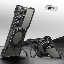 S24 Ultra Metal Bumper Case For Samsung Galaxy S26 S23 S25 Ultra S22 Plus Aluminum Alloy Frame Titanium Magnetic Protector Cover